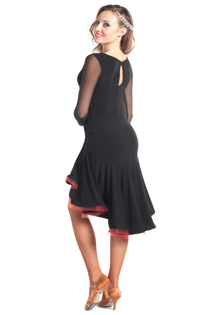 Joanna Net Sleeve Latin Dance Dress Danceluxe Boutique